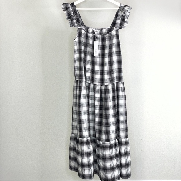 NWT BB Dakota Plaid Sleeveless Maxi Dress Size S - Picture 14 of 16